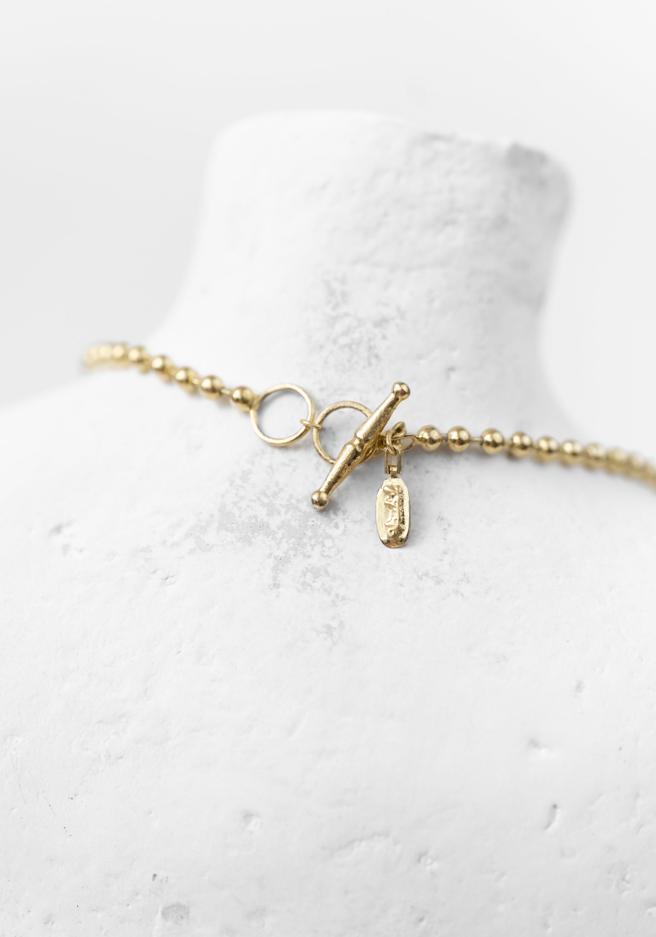 Gold Plated Ball Chain and Gilded Arch Necklace
