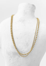 Gold Plated Layered Ball Chain Necklace