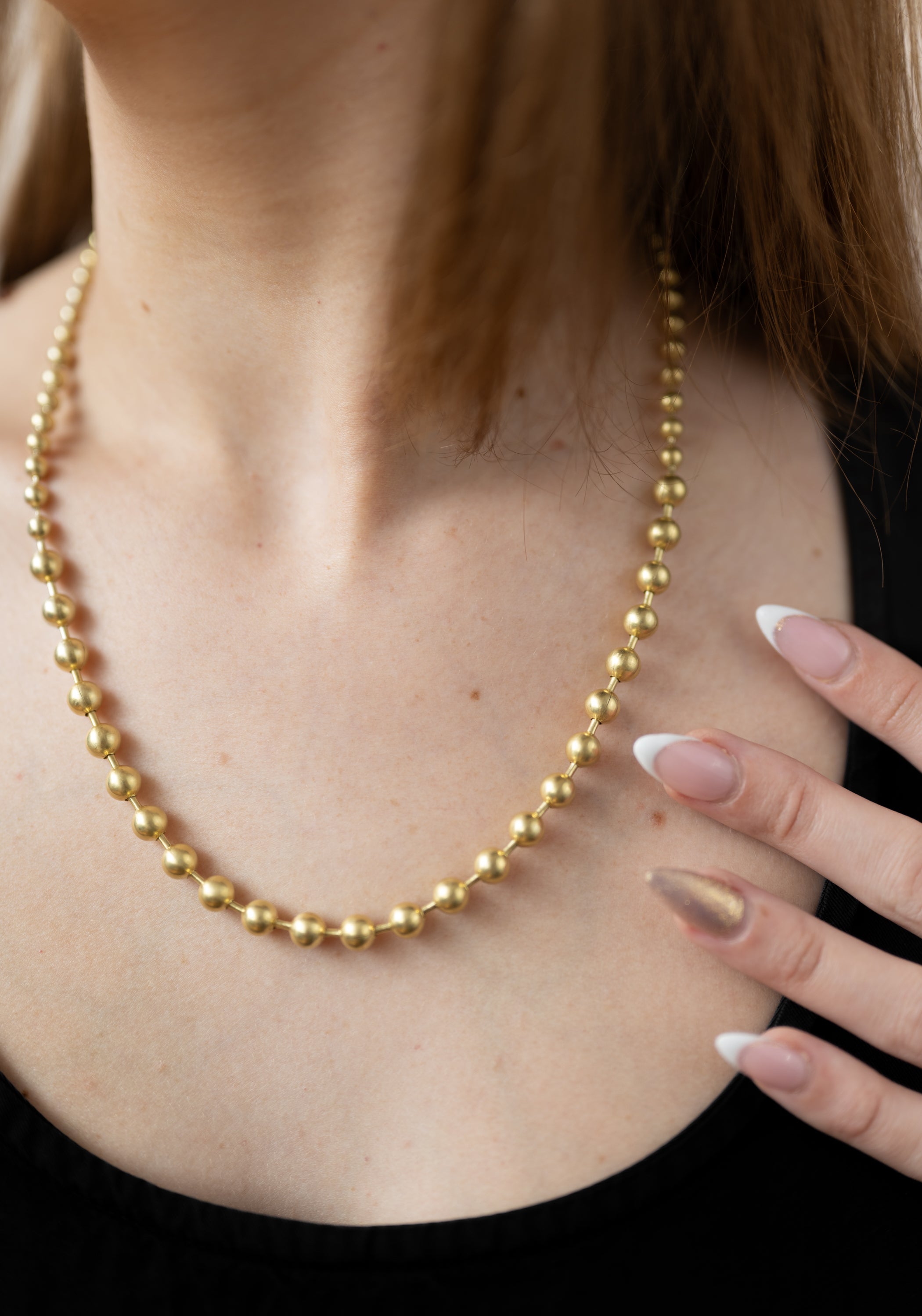 Gold Plated Graduated Ball Chain Necklace