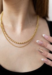 Gold Plated Layered Ball Chain Necklace