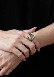 Gold Plated Cut Crystal Birds Detail Ring