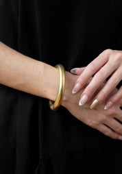 Thick Hinged Gold Plated Cuff Bracelet