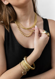 Gold Plated Layered Ball Chain Necklace