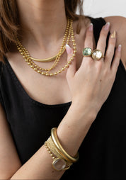 Thick Hinged Gold Plated Cuff Bracelet