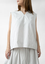 Floating Yarn Asymmetric Sleeveless Blouse - December Thieves