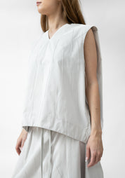 Floating Yarn Asymmetric Sleeveless Blouse - December Thieves