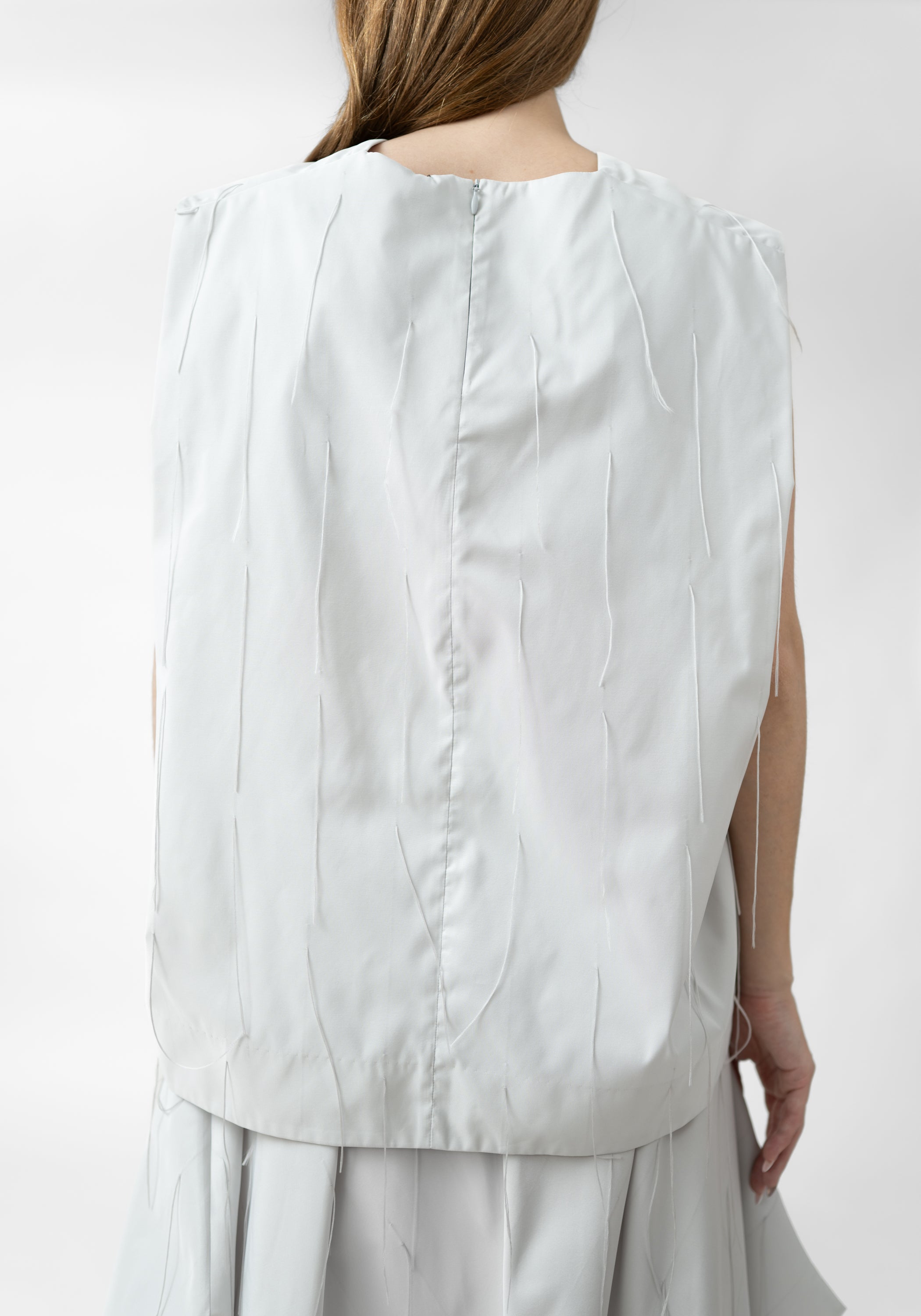 Floating Yarn Asymmetric Sleeveless Blouse - December Thieves