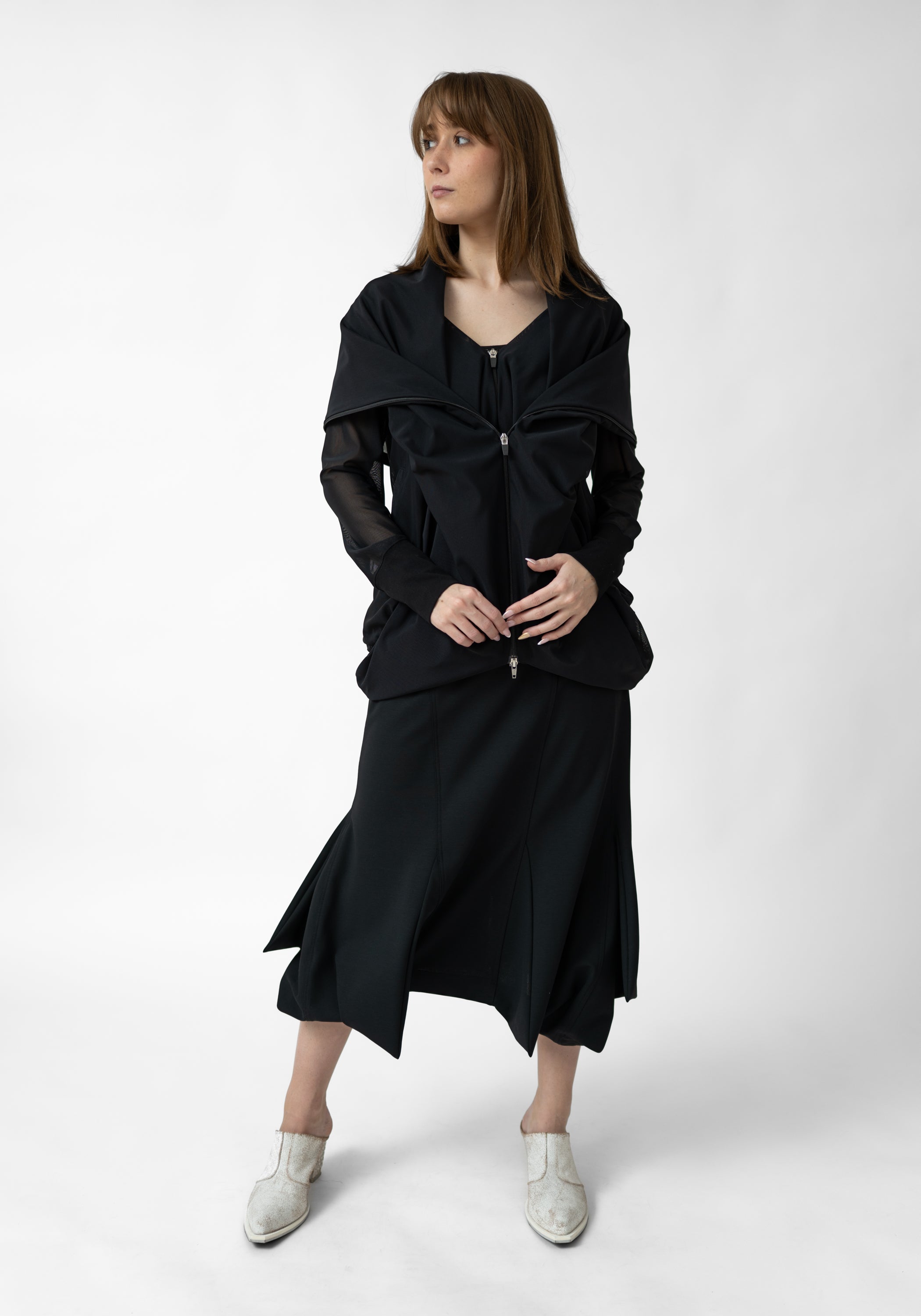 Double Layered Zip Front Mesh Jacket - December Thieves