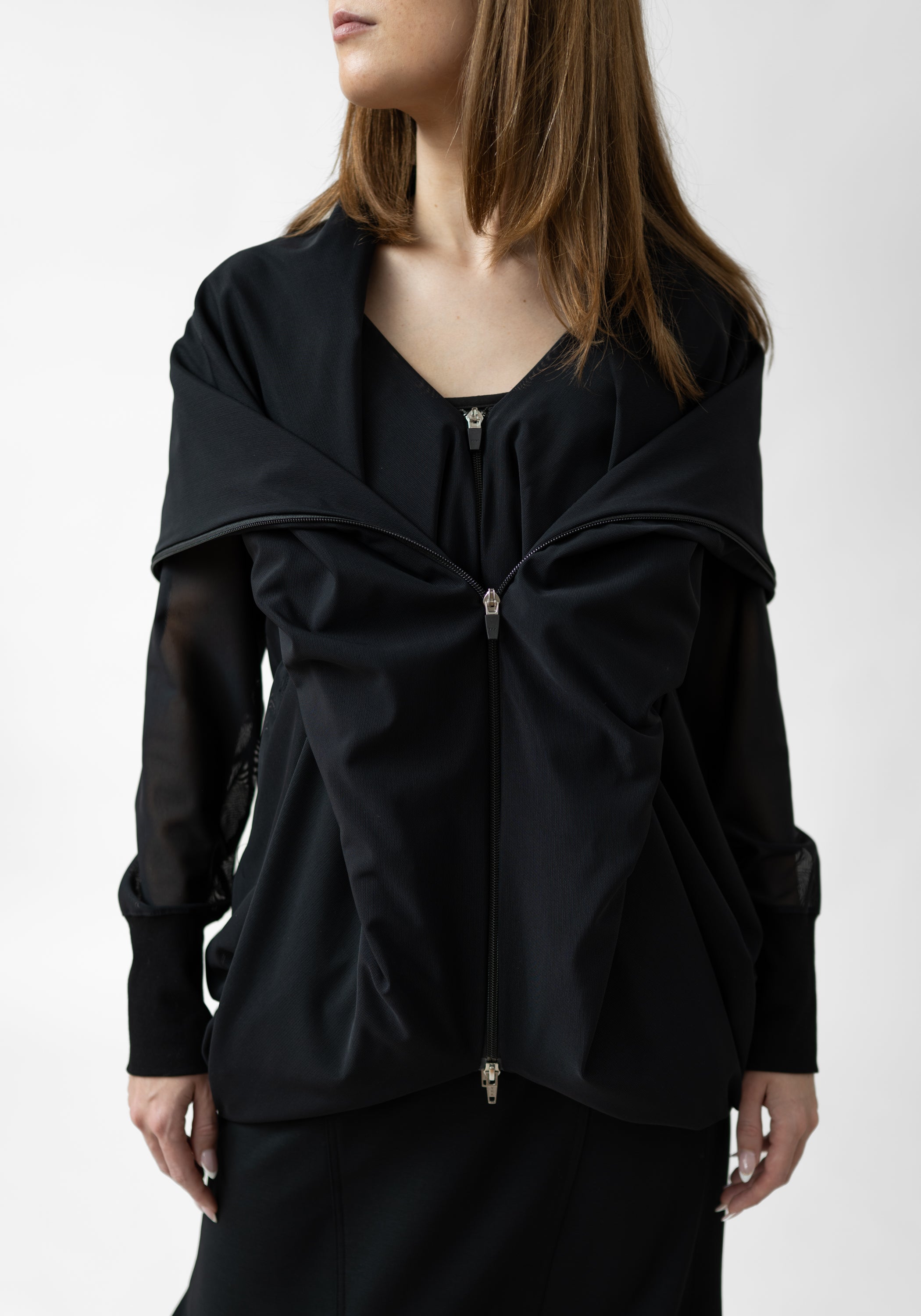 Double Layered Zip Front Mesh Jacket - December Thieves