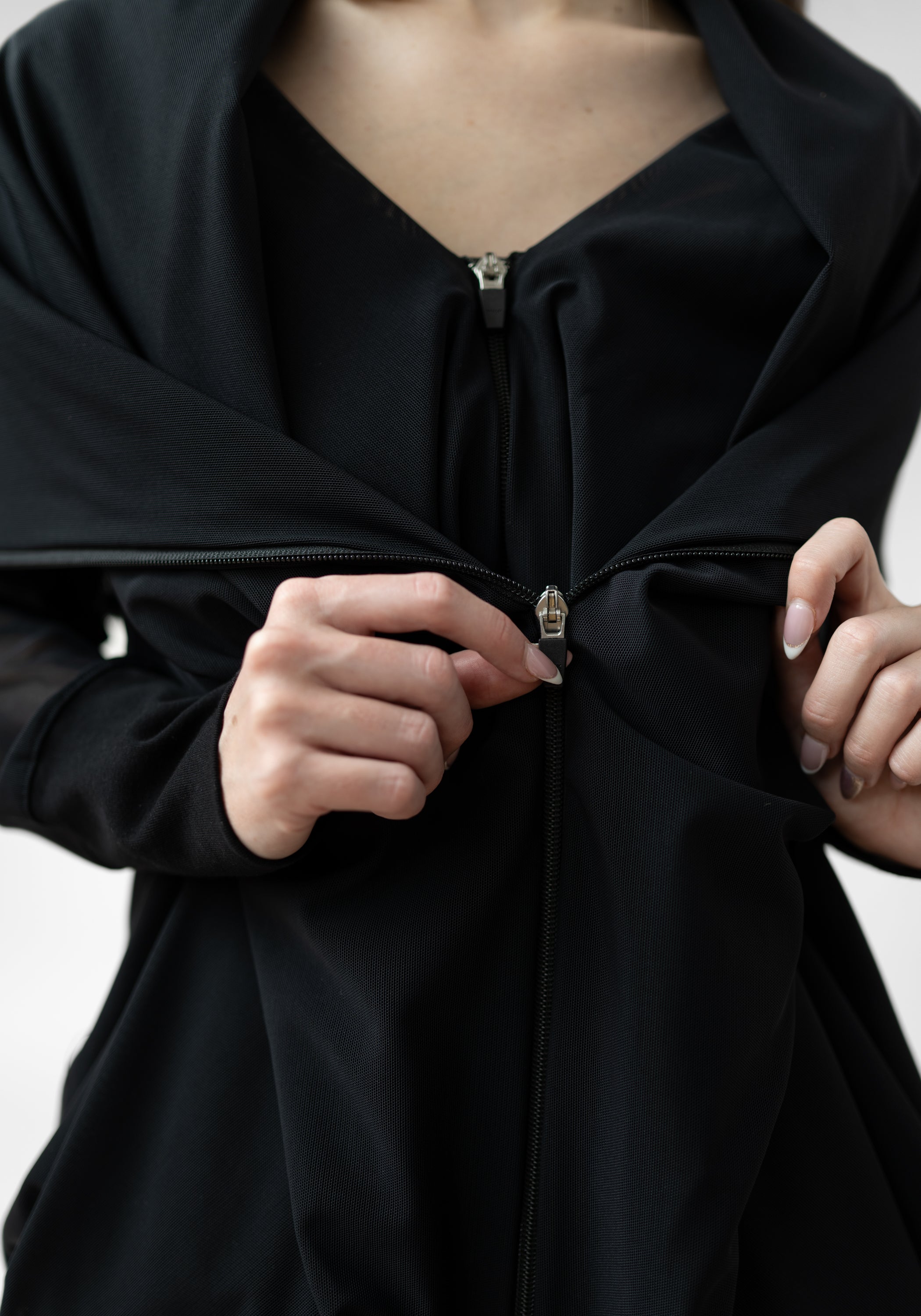 Double Layered Zip Front Mesh Jacket - December Thieves