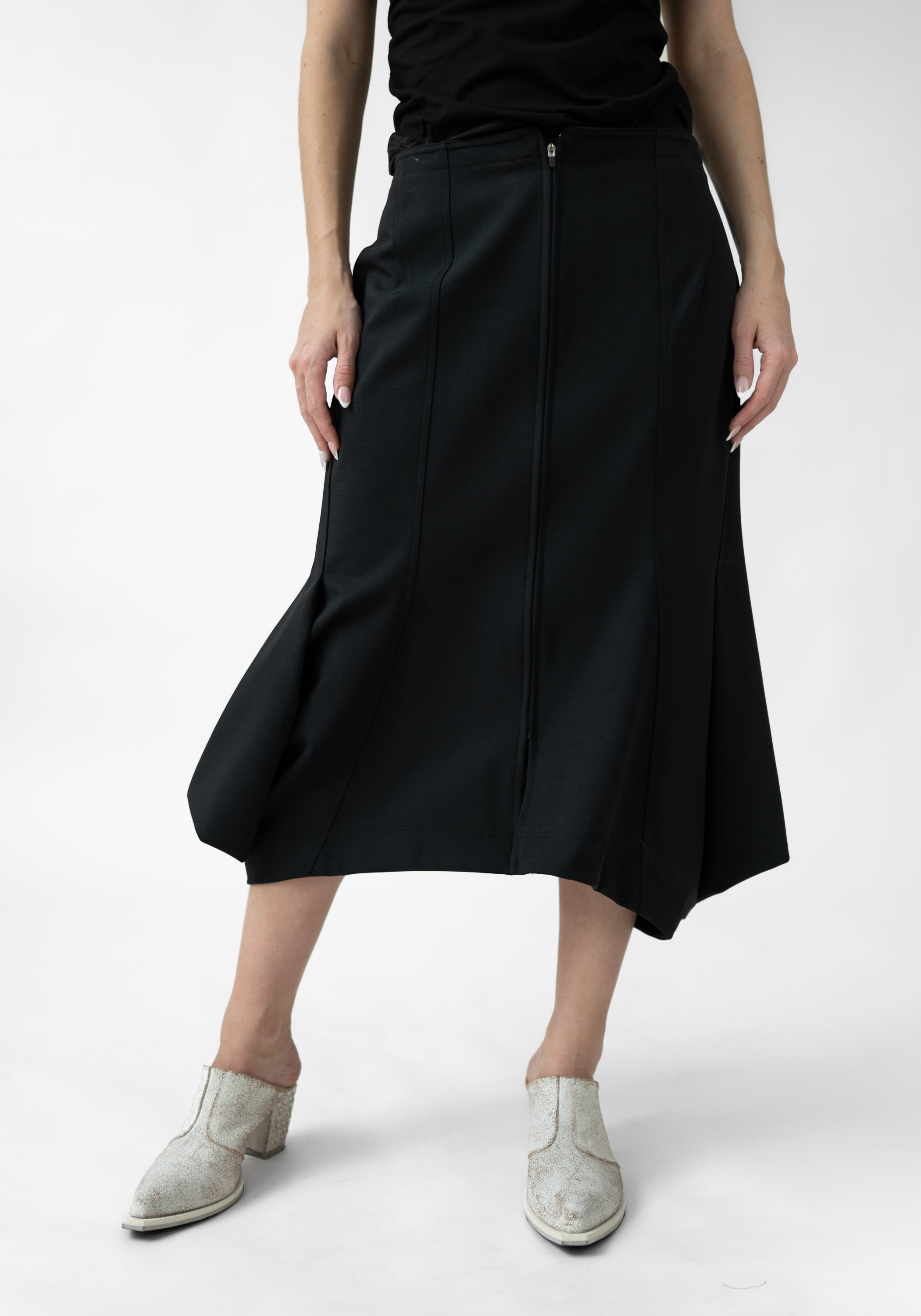 Zip Front Flared Hem Pencil Skirt - December Thieves