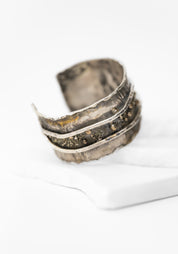 Sterling and Bronze Reticulated Cuff