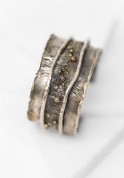 Sterling and Bronze Reticulated Cuff