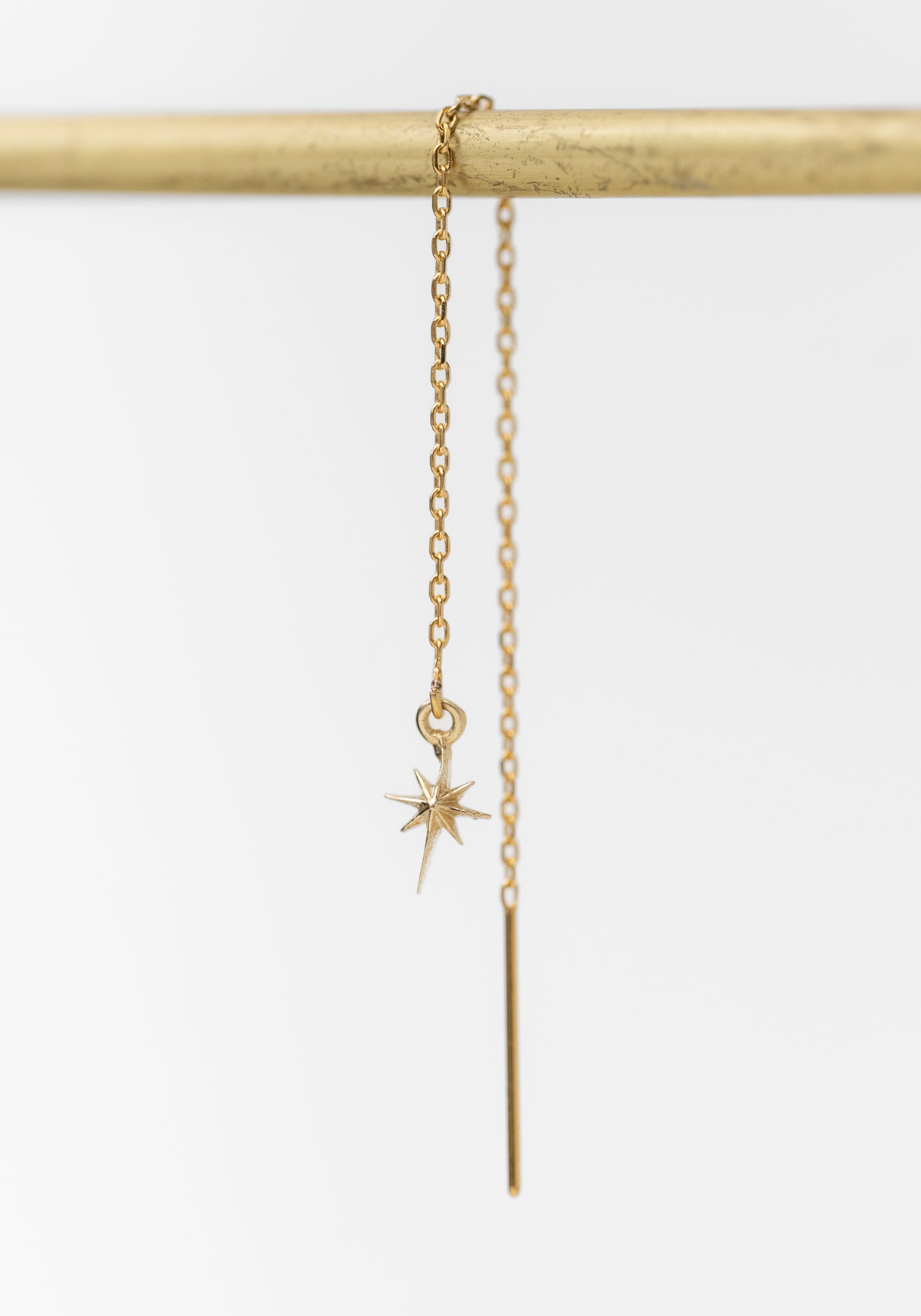 Single 14K Gold Delicate Star Threader