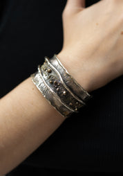 Sterling and Bronze Reticulated Cuff