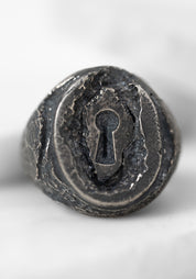 'Fragments Of A Key (Night)' Sterling Signet Ring