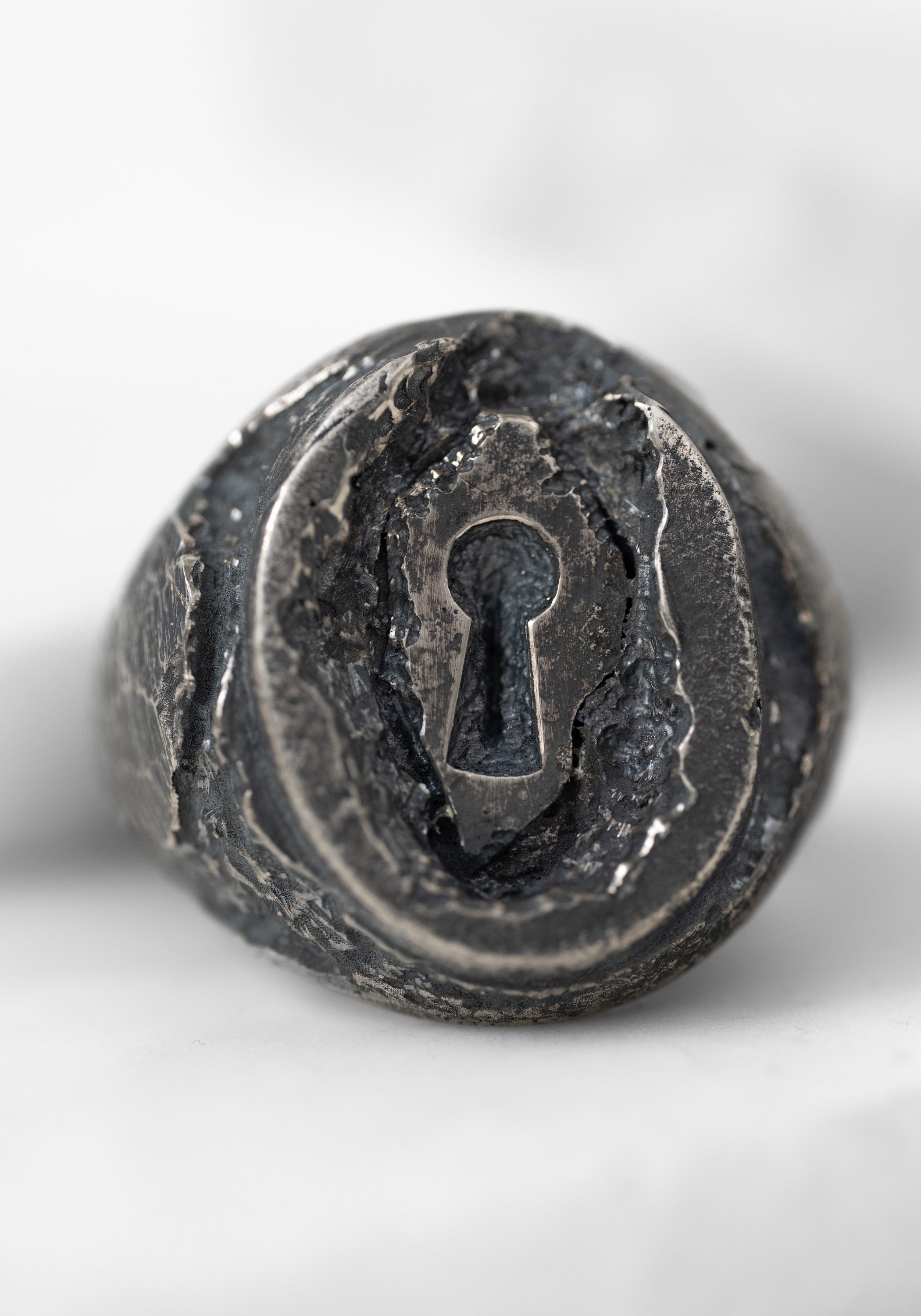 'Fragments Of A Key (Night)' Sterling Signet Ring