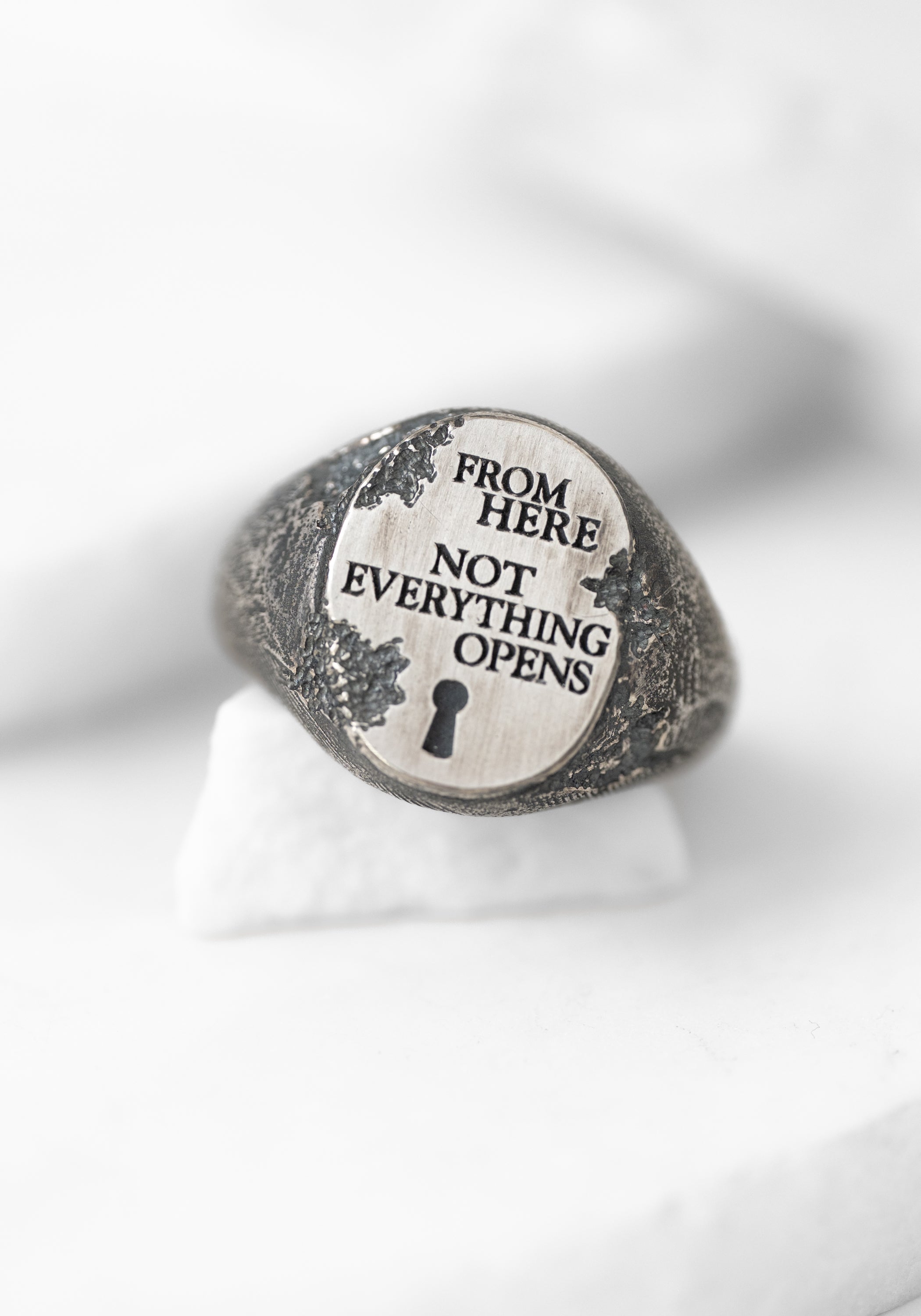 'Not Everything Opens' Sterling Signet Ring