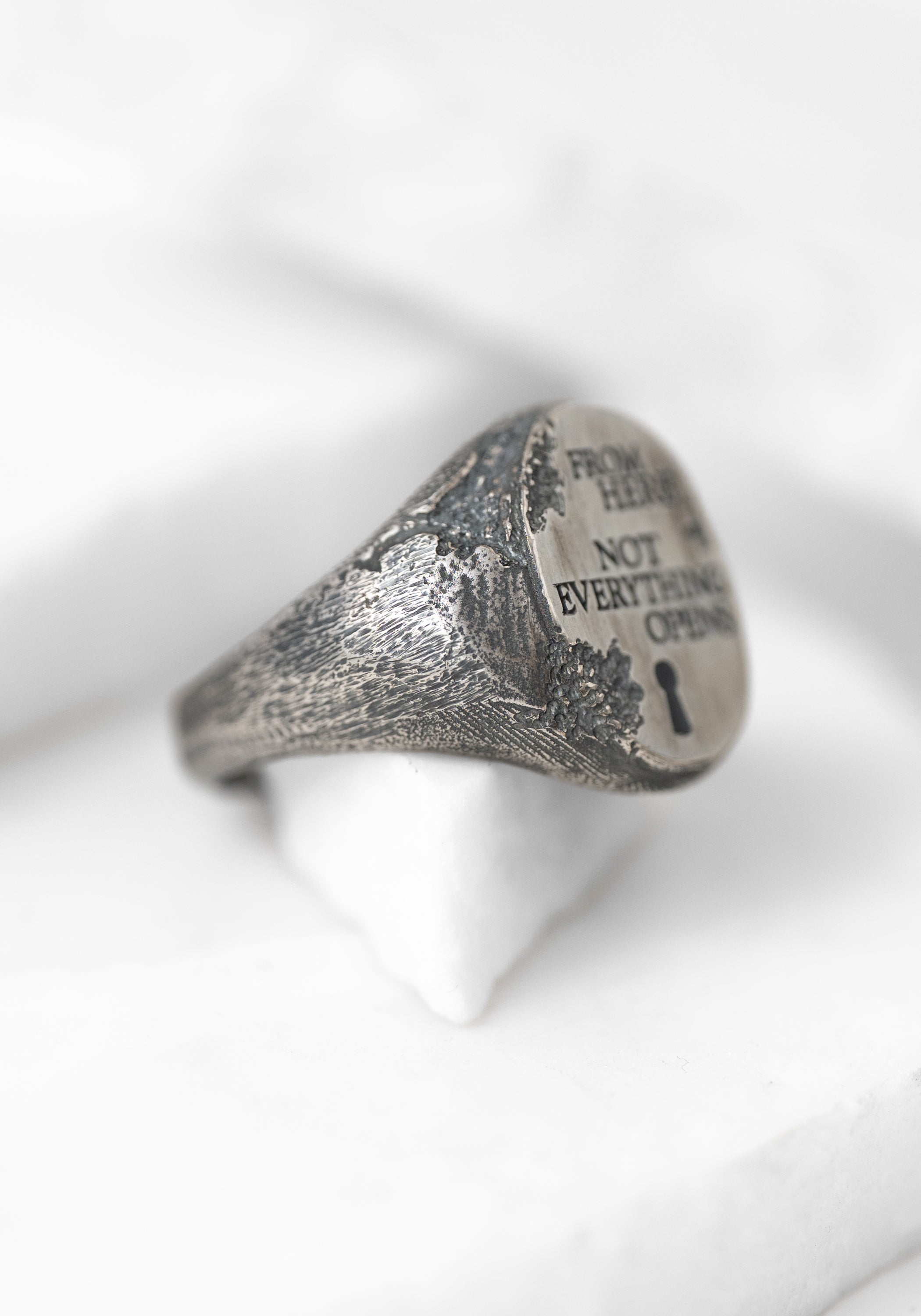 'Not Everything Opens' Sterling Signet Ring