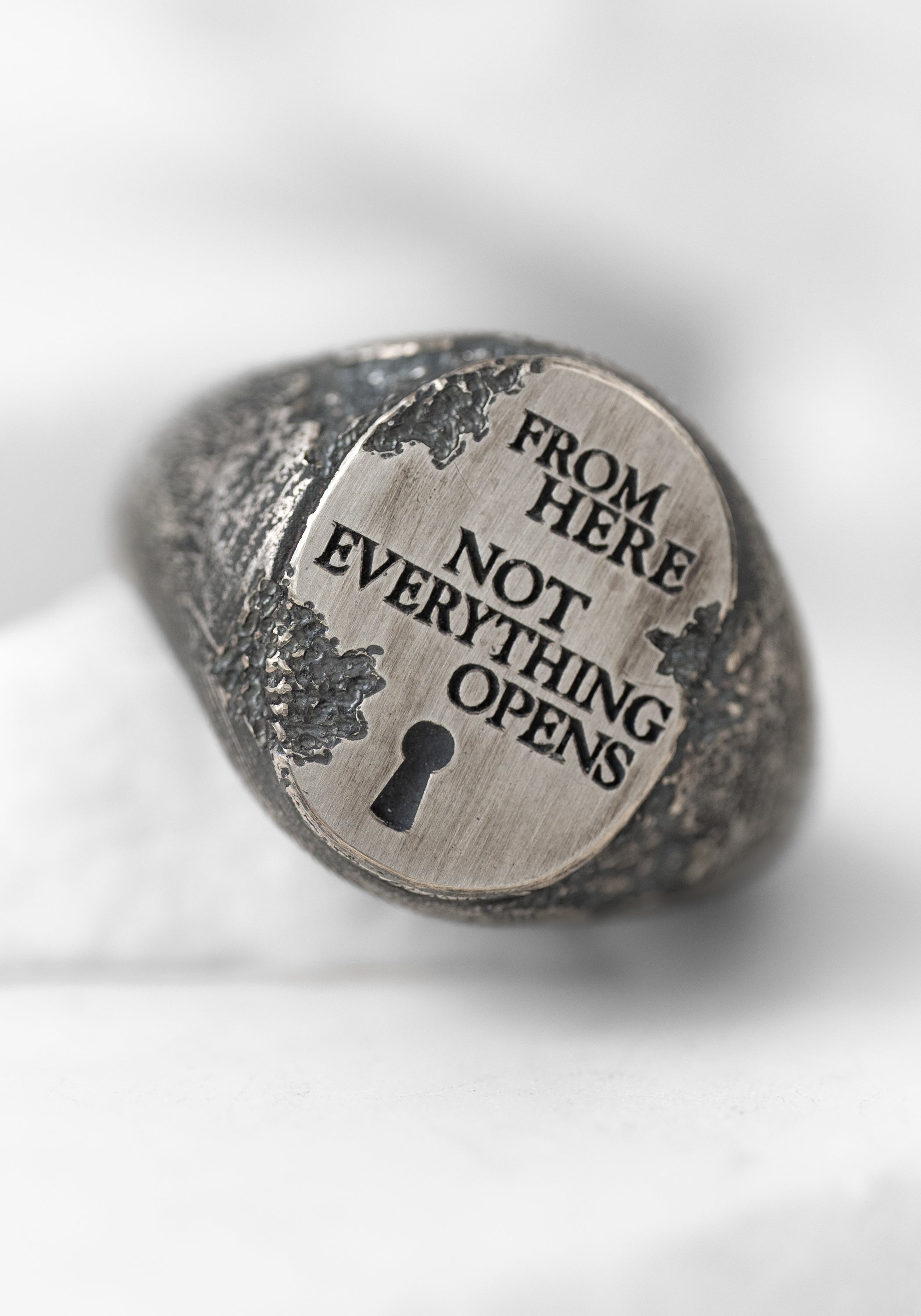 'Not Everything Opens' Sterling Signet Ring