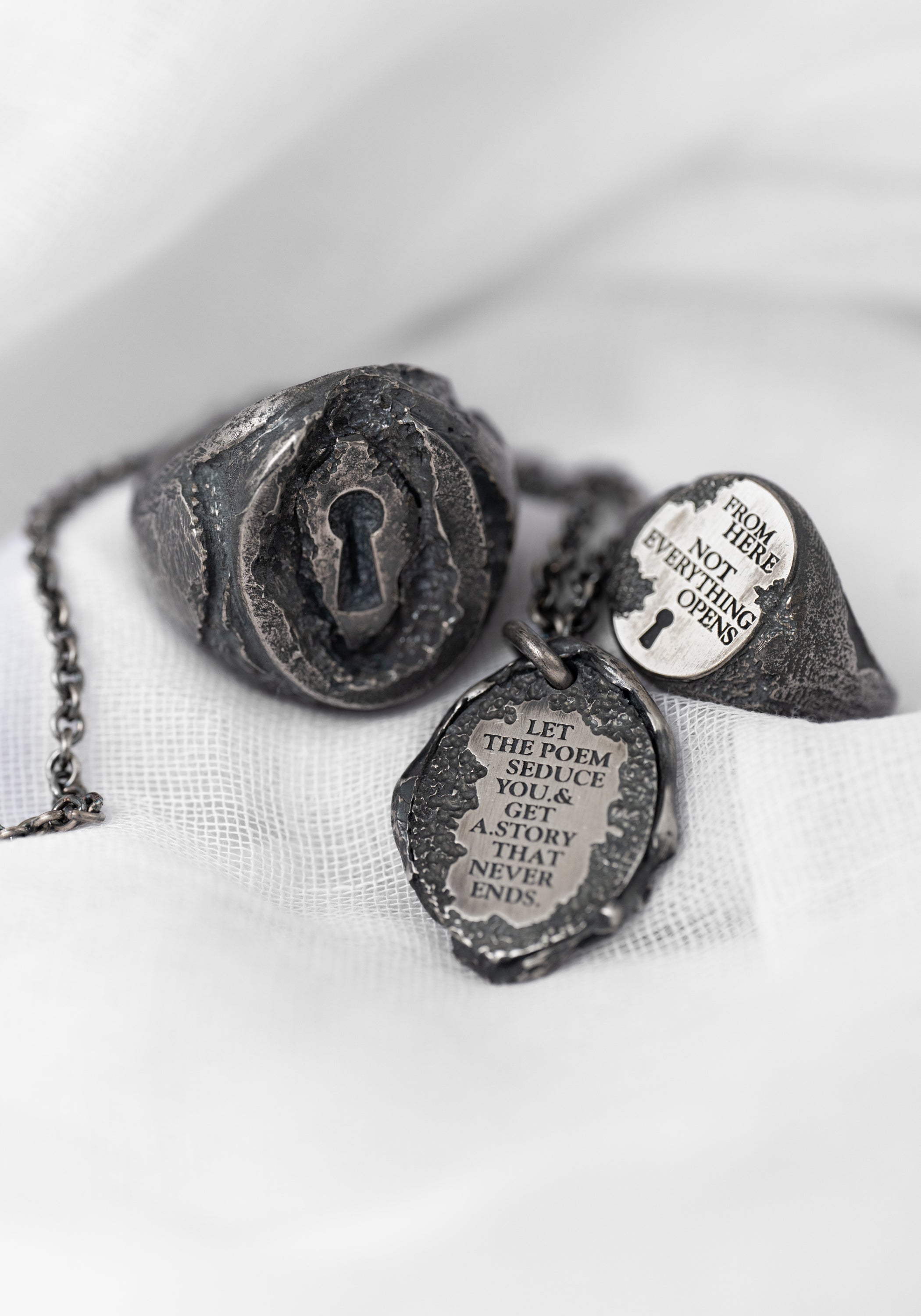 'Let The Poem (Night)' Sterling Necklace