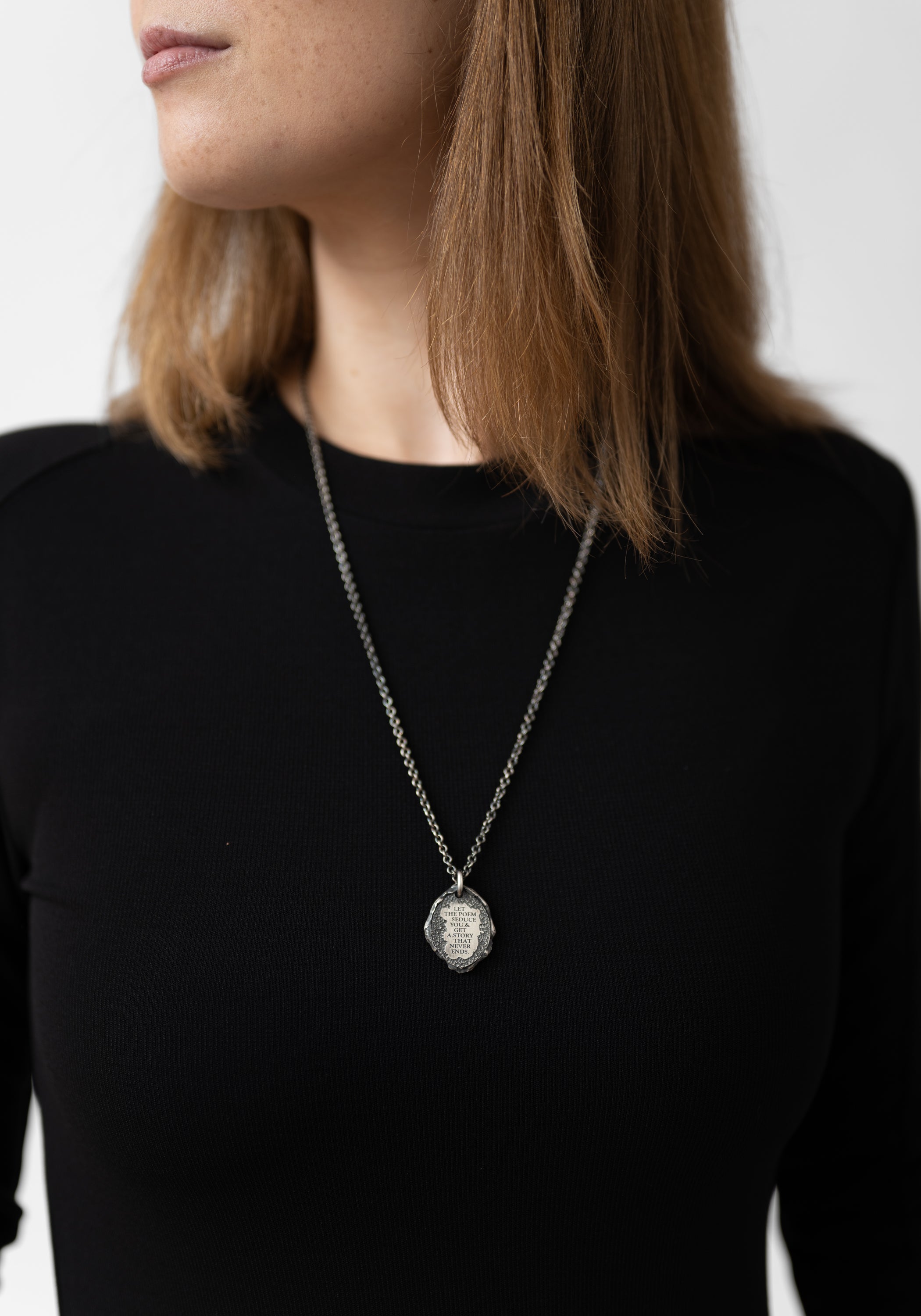 'Let The Poem (Night)' Sterling Necklace