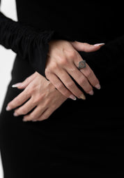 'Enter Shield' Sterling Keyhole Shield Ring