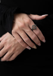 'Enter Shield' Sterling Keyhole Shield Ring