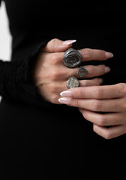 'Fragments Of A Key (Night)' Sterling Signet Ring