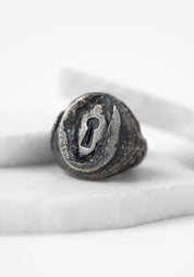 'Fragments Of A Key (Night)' Sterling Signet Ring