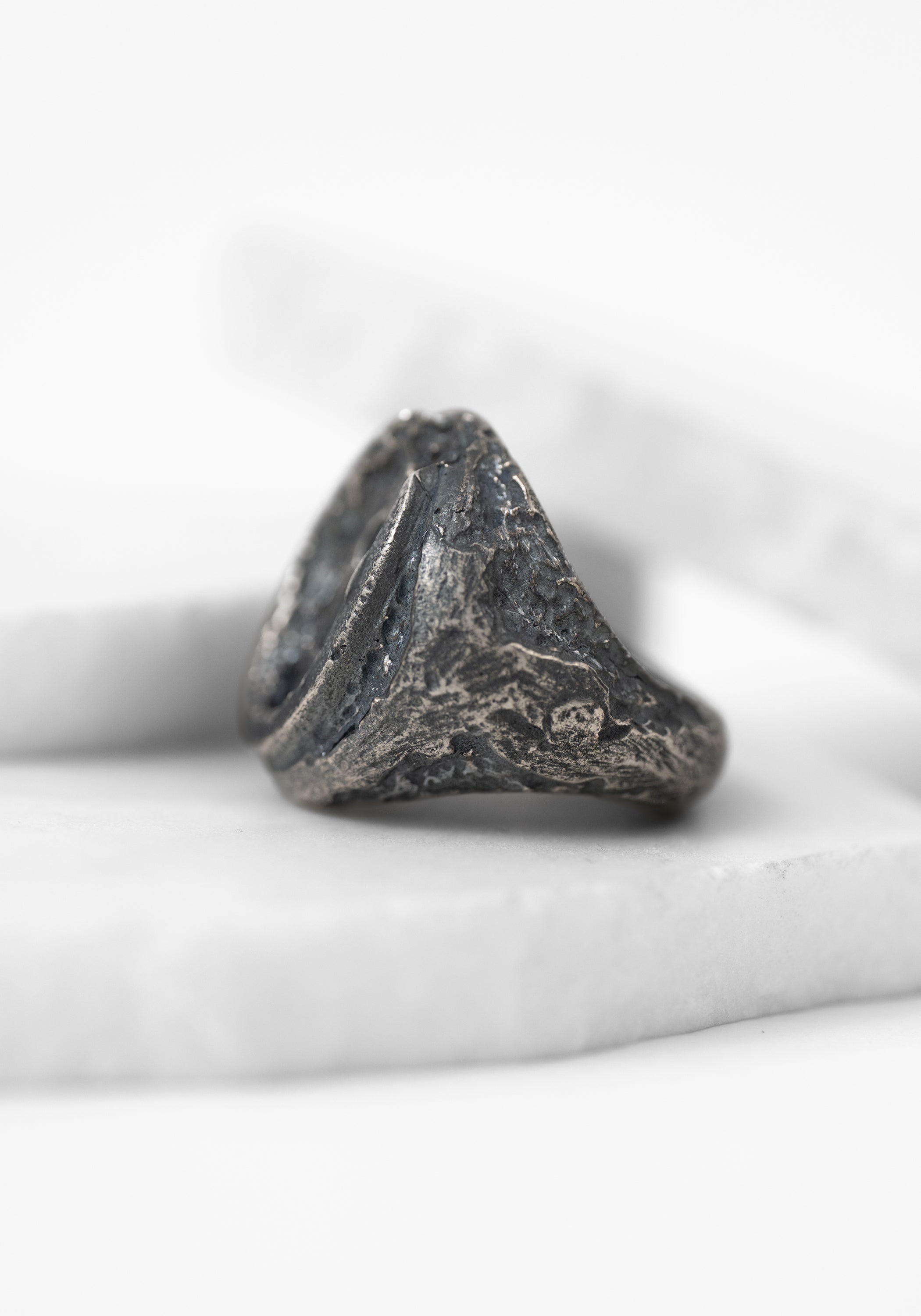 'Fragments Of A Key (Night)' Sterling Signet Ring
