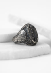 'Fragments Of A Key (Night)' Sterling Signet Ring