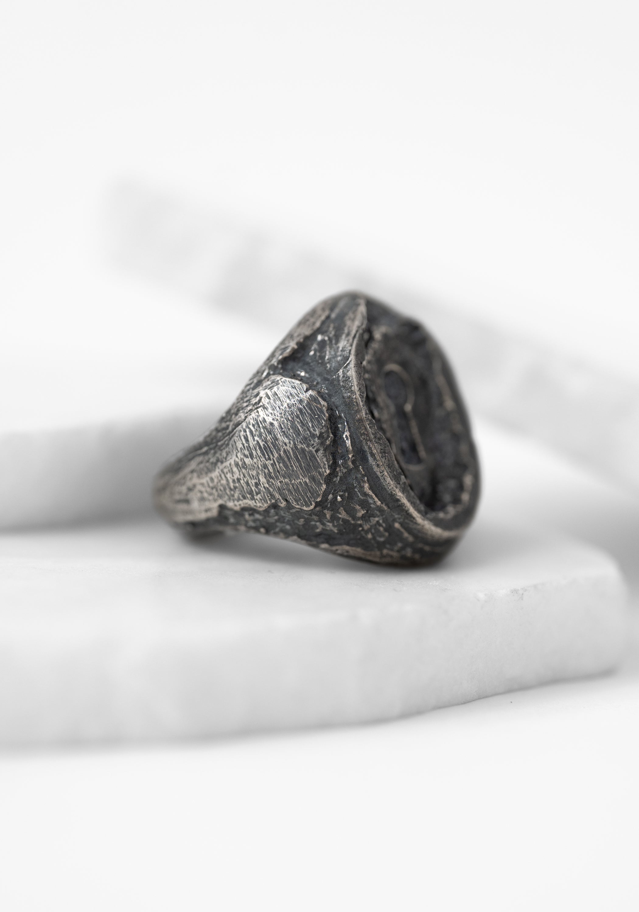 'Fragments Of A Key (Night)' Sterling Signet Ring