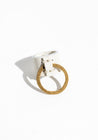 White Buffalo Leather Hoop Ring - AUMORFIA