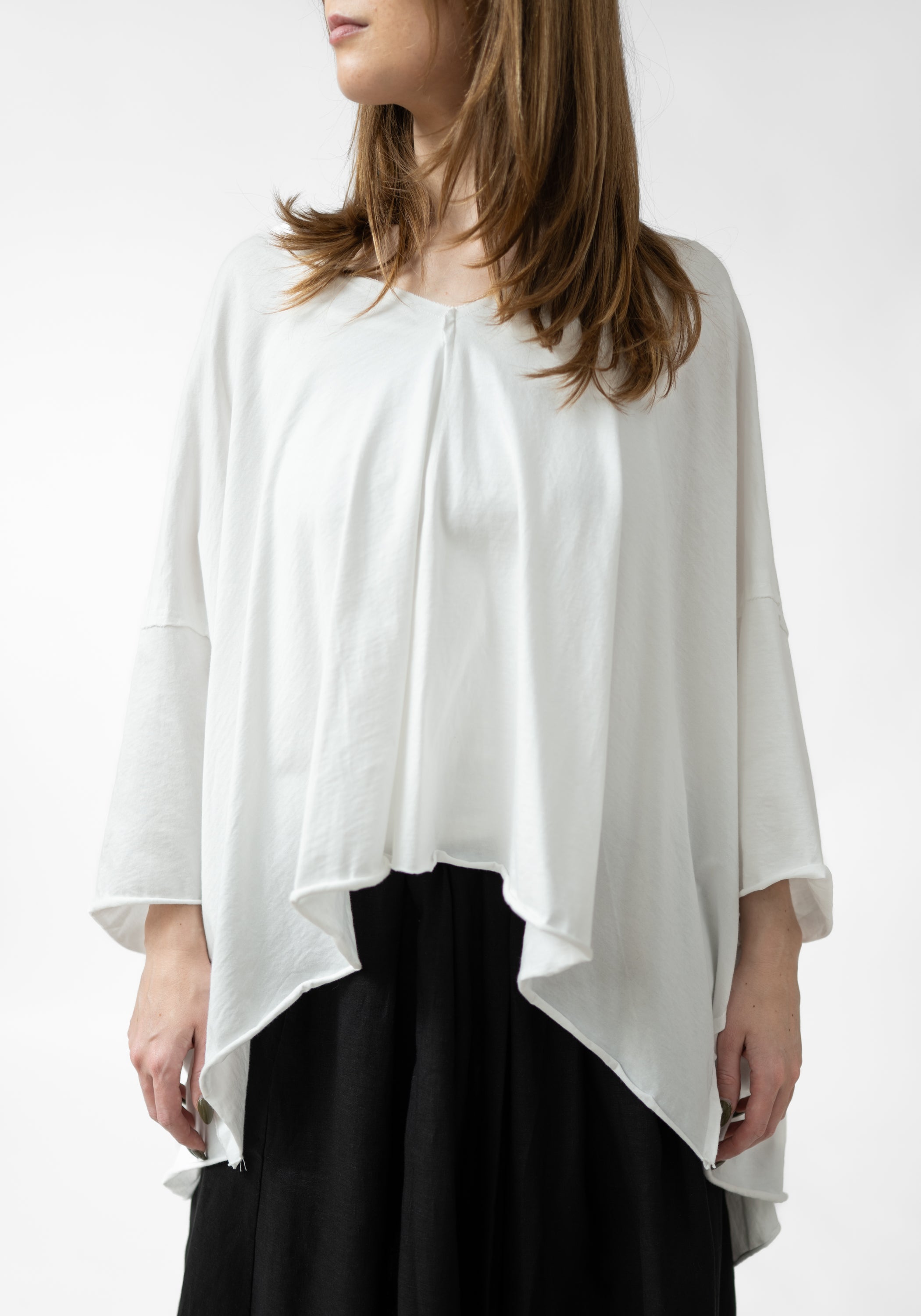 Liva Oversized Asymmetric Drop Shoulder Jersey Tunic