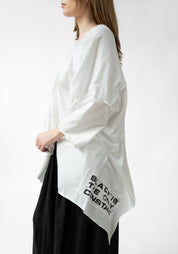 Liva Oversized Asymmetric Drop Shoulder Jersey Tunic