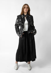 Zhana High Neck Splatter Detail Jacket