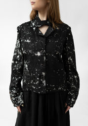 Zhana High Neck Splatter Detail Jacket