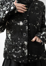 Zhana High Neck Splatter Detail Jacket
