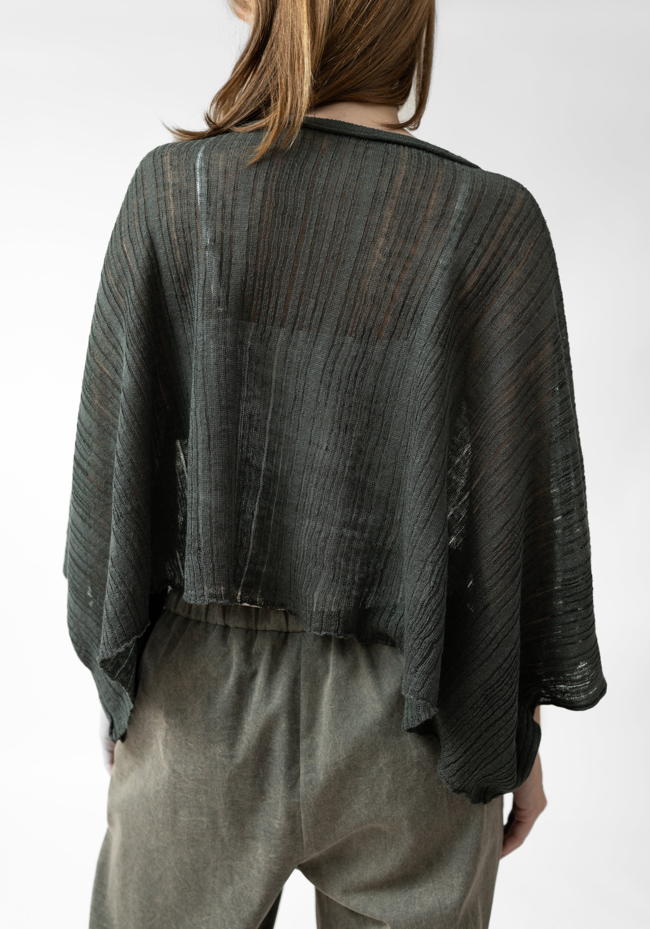 Flaxa Cropped Drop Shoulder Knit Pullover
