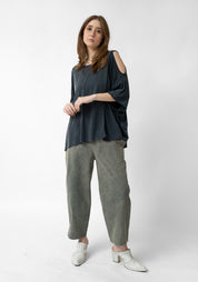 Sparta Oversized Cut Out Shoulder Top