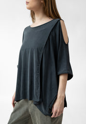 Sparta Oversized Cut Out Shoulder Top