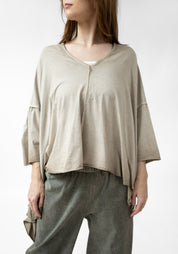 Liva Oversized Asymmetric Drop Shoulder Jersey Tunic