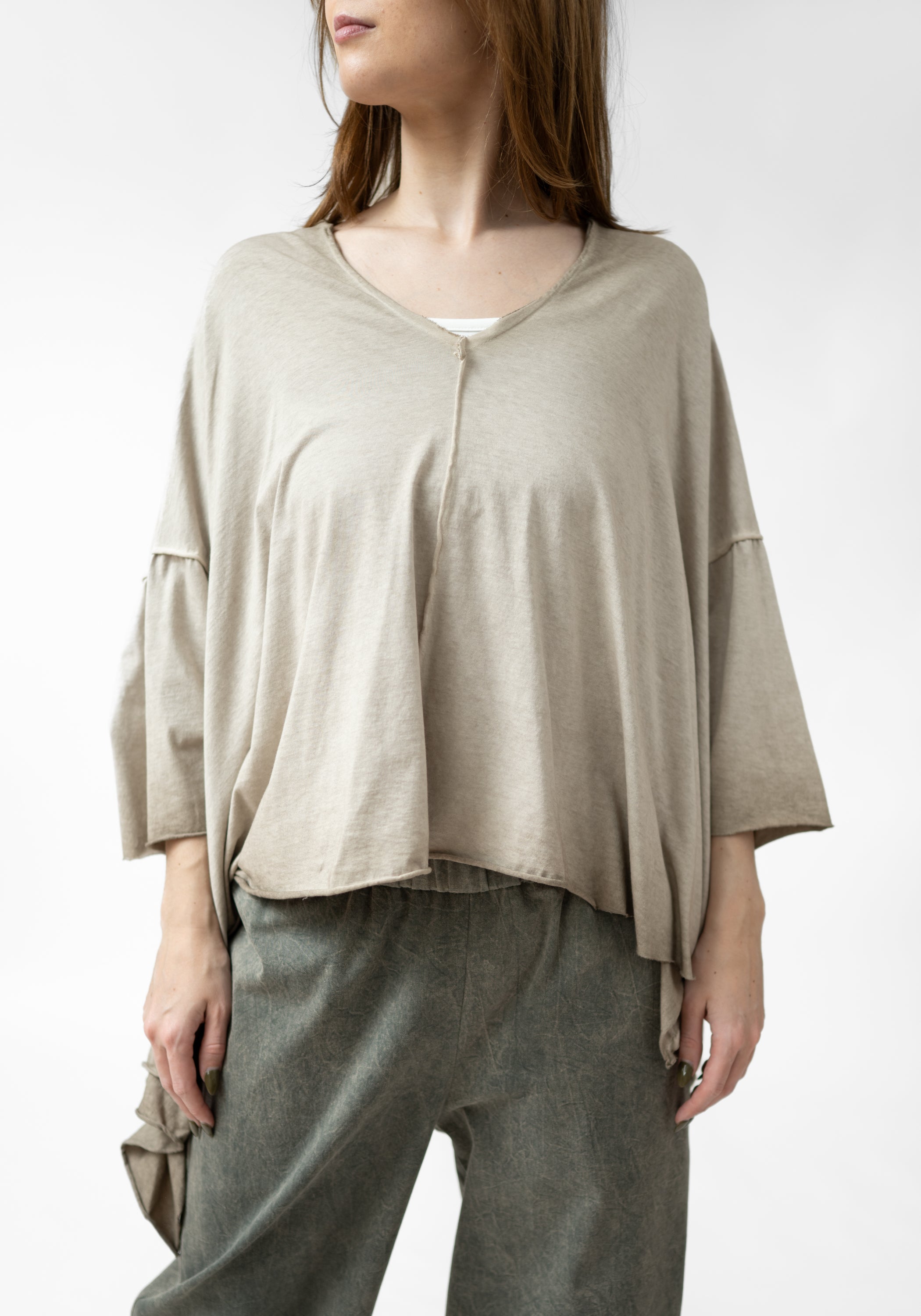 Liva Oversized Asymmetric Drop Shoulder Jersey Tunic