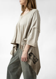 Liva Oversized Asymmetric Drop Shoulder Jersey Tunic