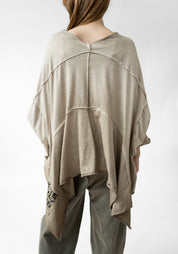 Liva Oversized Asymmetric Drop Shoulder Jersey Tunic