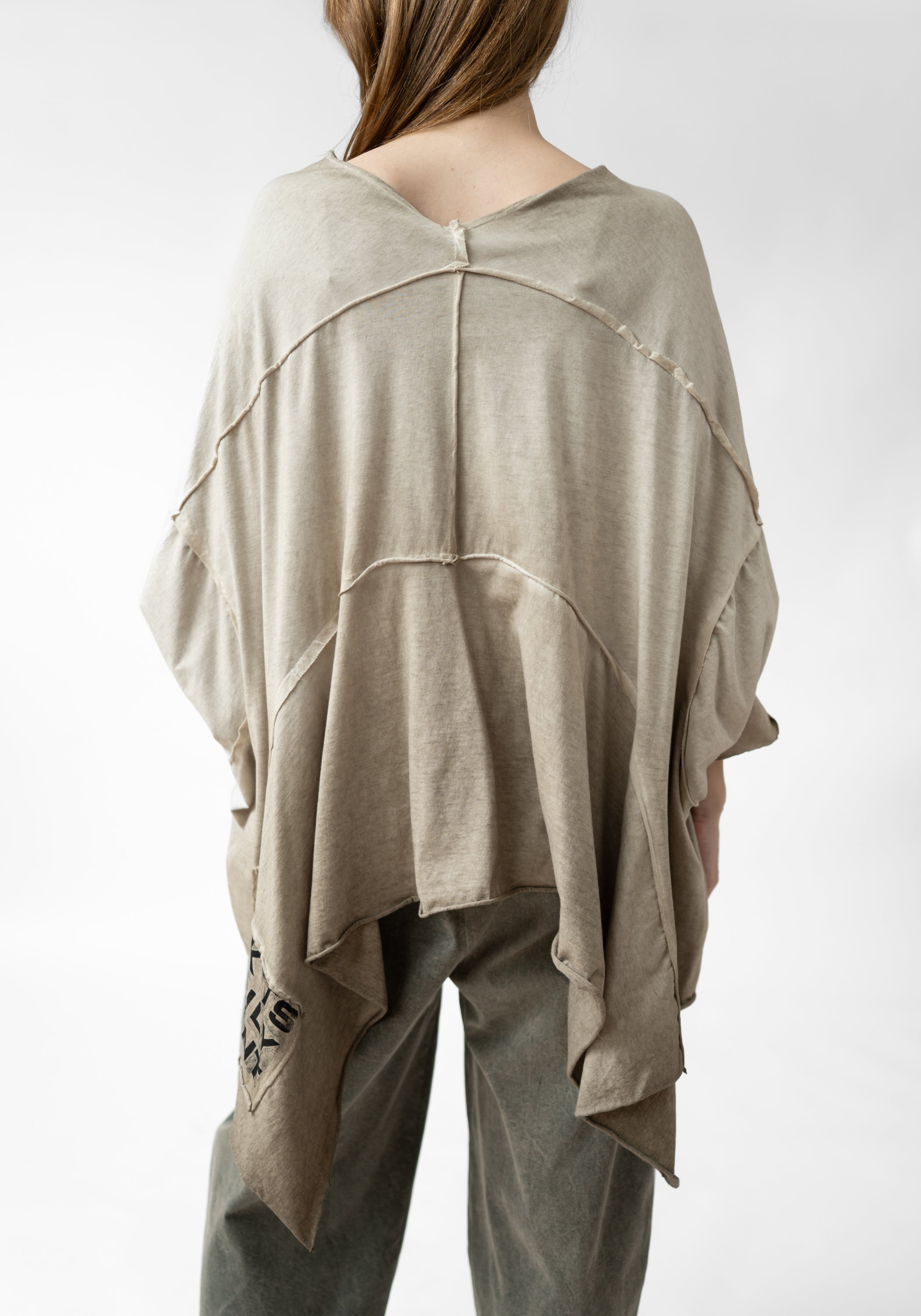 Liva Oversized Asymmetric Drop Shoulder Jersey Tunic