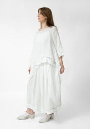 Valonia Asymmetric Stitch Detail Linen Tunic