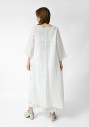 Valonia Asymmetric Stitch Detail Linen Tunic