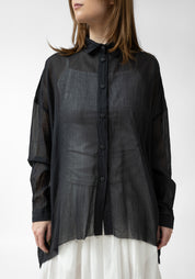 Urca Oversized Asymmetric Semi-Sheer Blouse